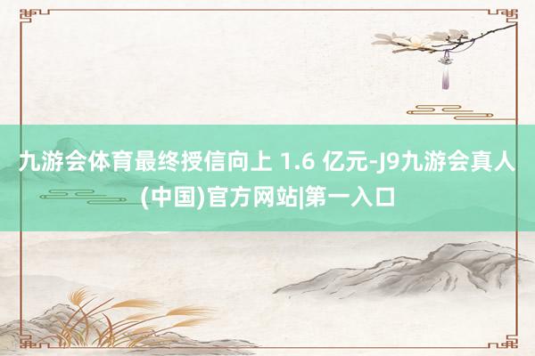 九游会体育最终授信向上 1.6 亿元-J9九游会真人(中国)官方网站|第一入口